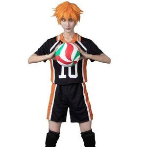 Unisex Cosplay - Haikyuu! Anime Jersey plus orange wig, Large (See description)